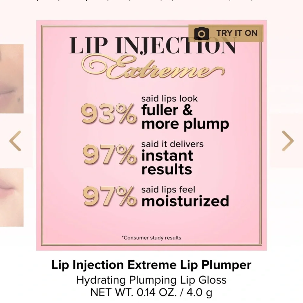 Too Faced Lip Injection Extreme Hydrating Lip gloss Plumper bubblegum yum pink